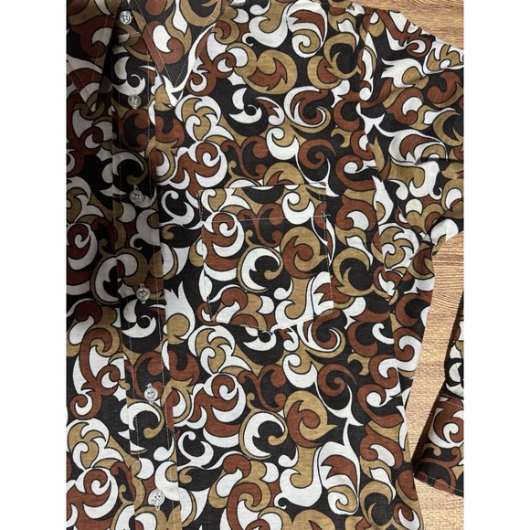 Vtg Contour Knit National Shirt Shops Brown and Black Paisley Shirt Women's L - Picture 4 of 16